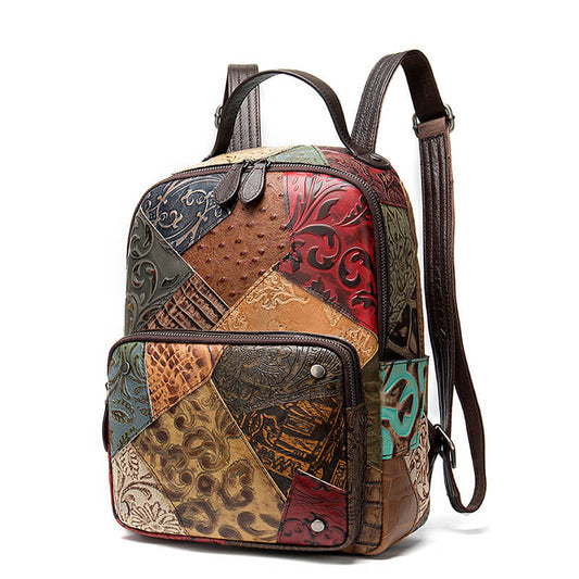  lederrucksack patchwork