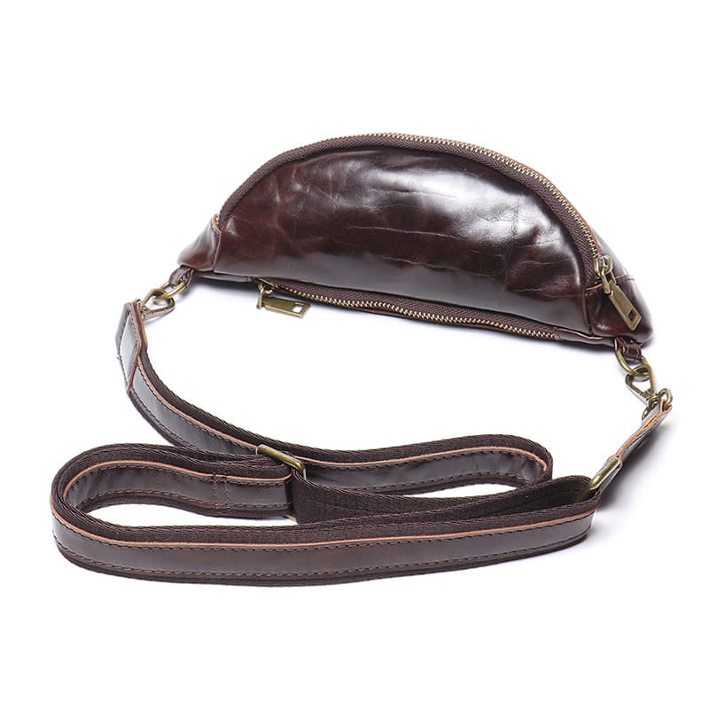 Herren Hüfttasche Bauchtasche Leder Umhängetasche Vintage Outdoor