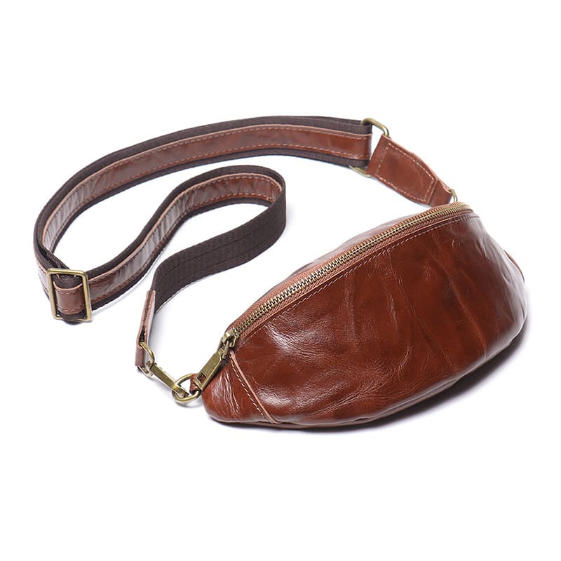 Herren Hüfttasche Bauchtasche Leder Umhängetasche Vintage Outdoor