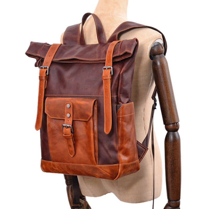 rucksack herren rolltop leder