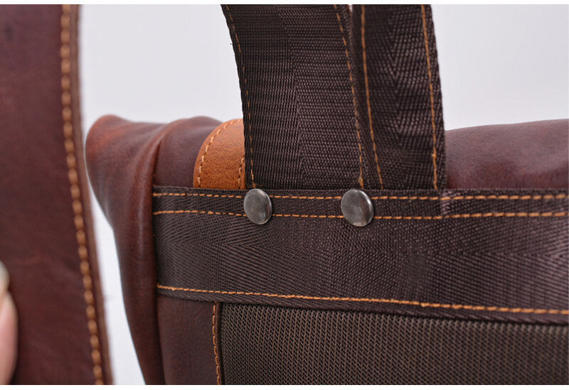 Vintage Rucksack Herren Leder Rolltop mit Laptopfach