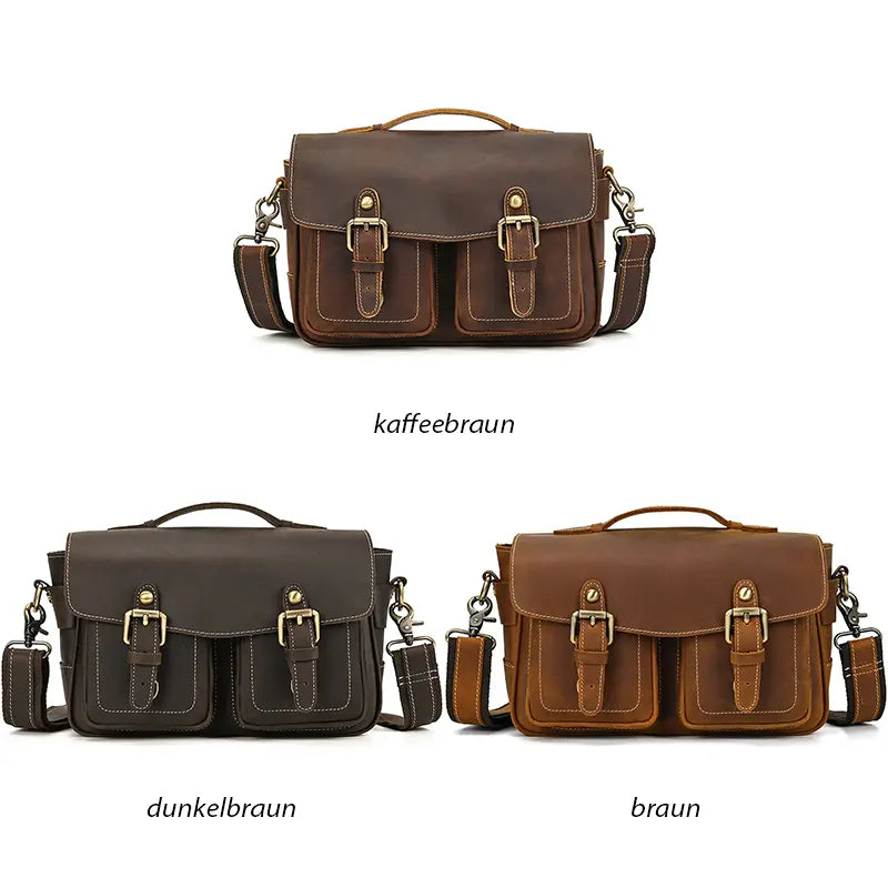 Vintage Leder Herren Umhängetasche für Spiegelreflexkamera