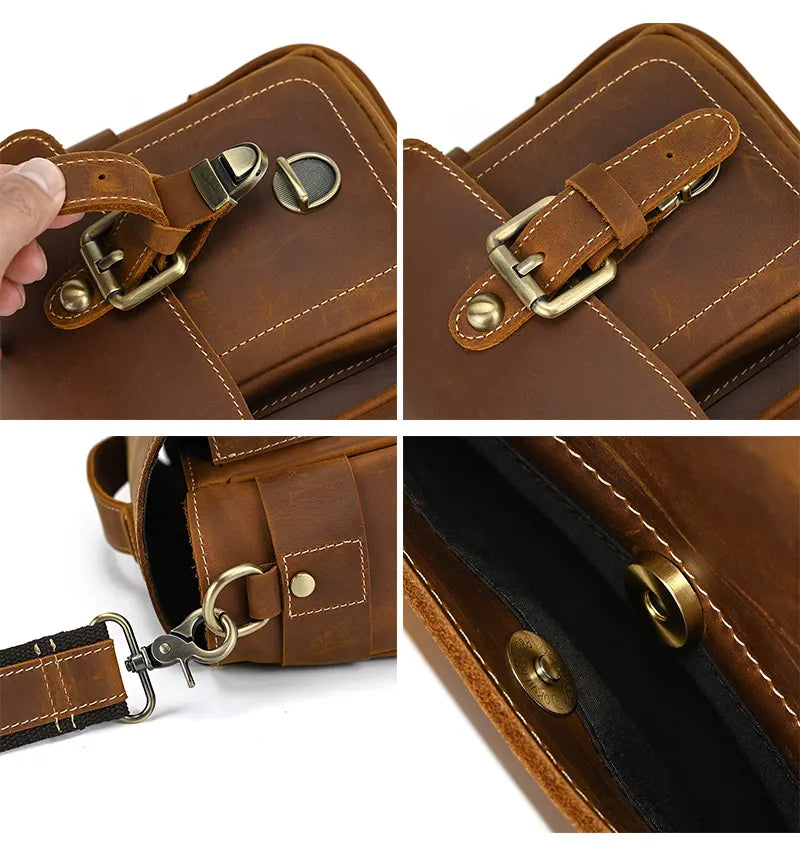 Vintage Leder Herren Umhängetasche für Spiegelreflexkamera