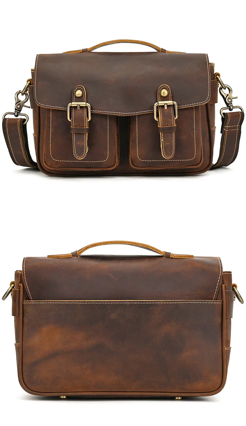 Vintage Leder Herren Umhängetasche für Spiegelreflexkamera