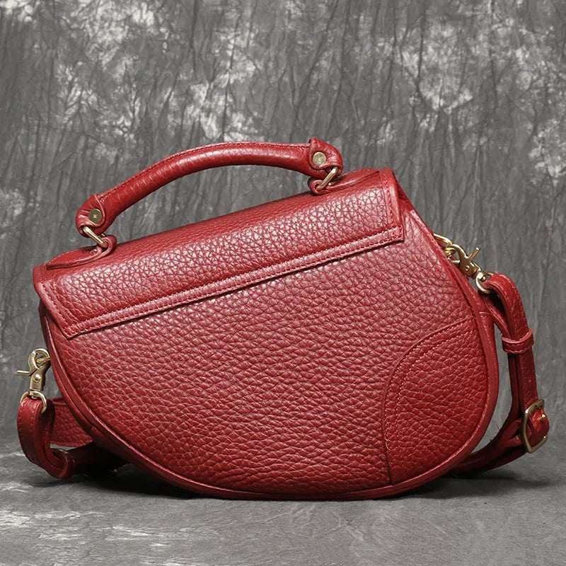 Vintage Satteltasche Damen Leder Umhängetasche in 5 Farben