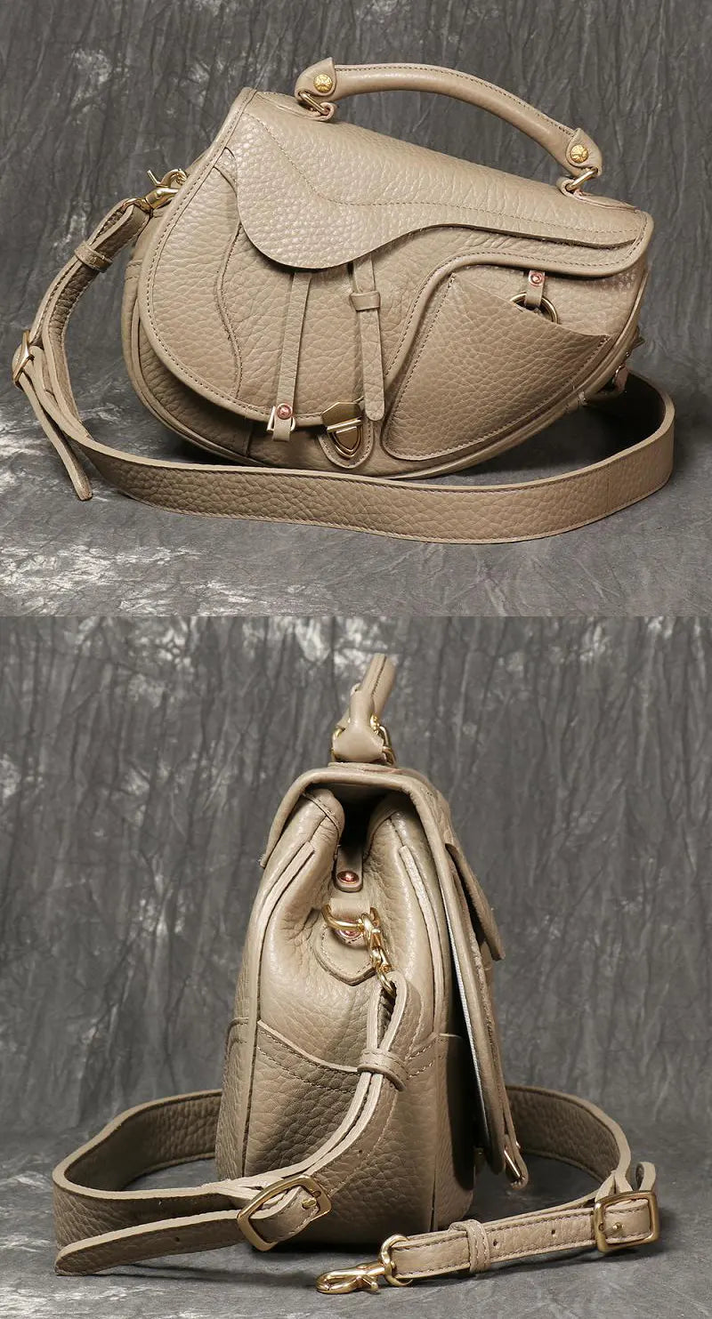 Vintage Satteltasche Damen Leder Umhängetasche in 5 Farben