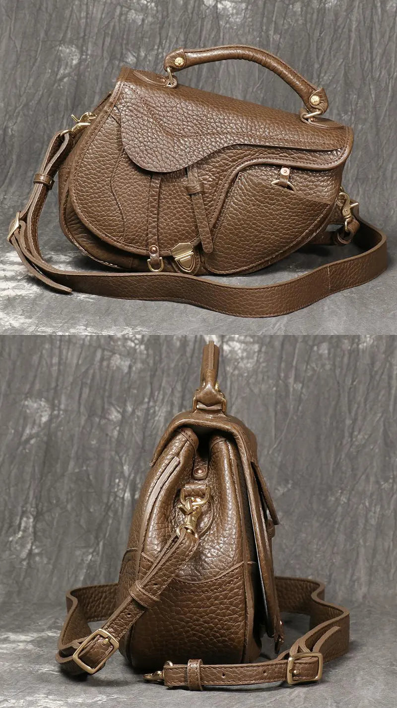 Vintage Satteltasche Damen Leder Umhängetasche in 5 Farben