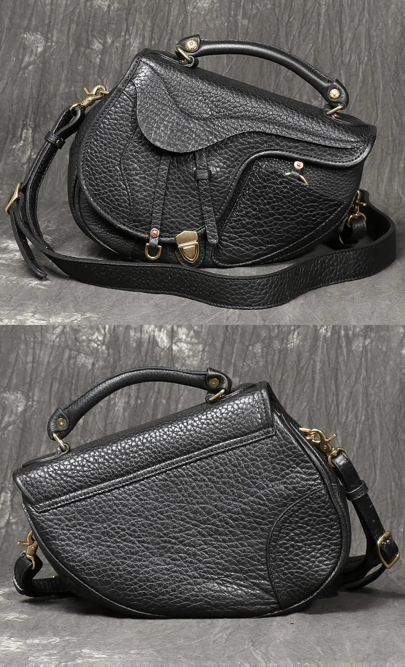 Vintage Satteltasche Damen Leder Umhängetasche in 5 Farben