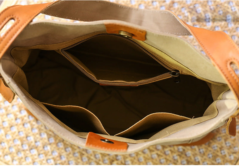 Vintage Schultertasche Damen Canvas Tote Tasche Segeltuch