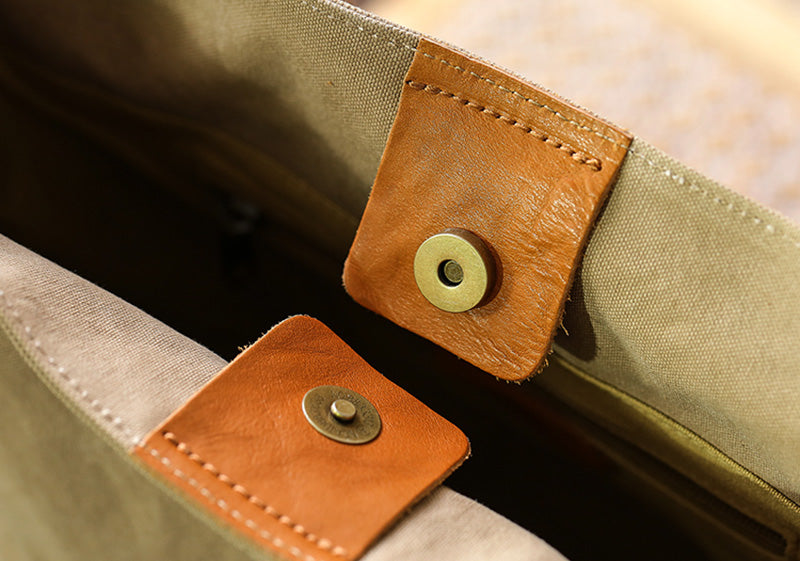 Vintage Schultertasche Damen Canvas Tote Tasche Segeltuch