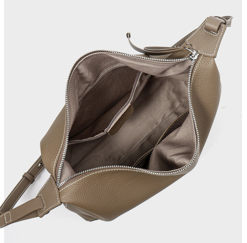 moderne Damen Schultertasche Leder schlicht Unterarmtasche