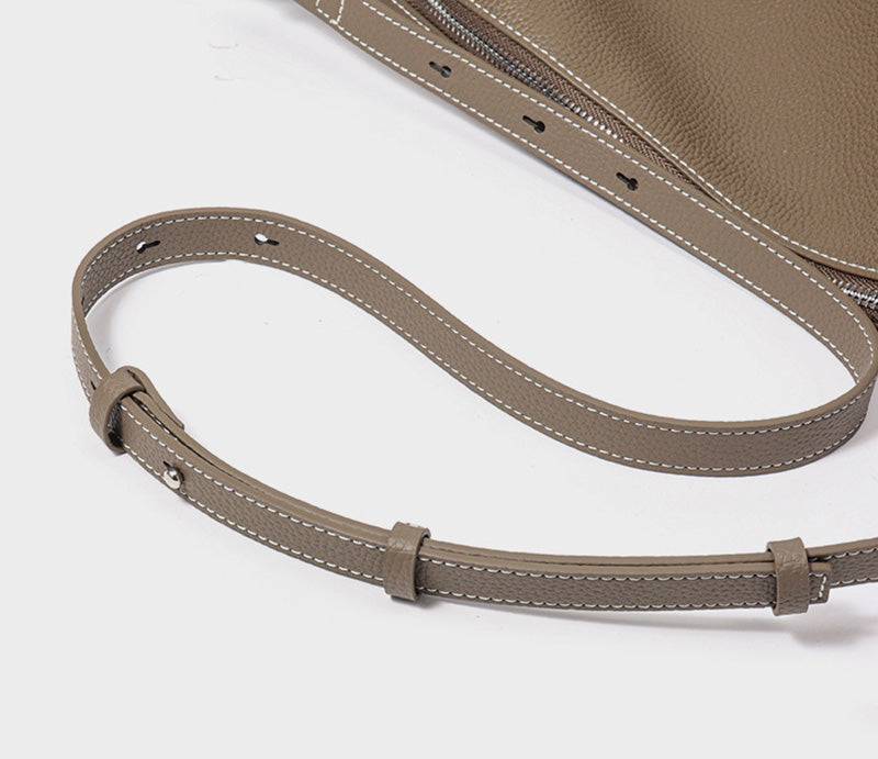 moderne Damen Schultertasche Leder schlicht Unterarmtasche