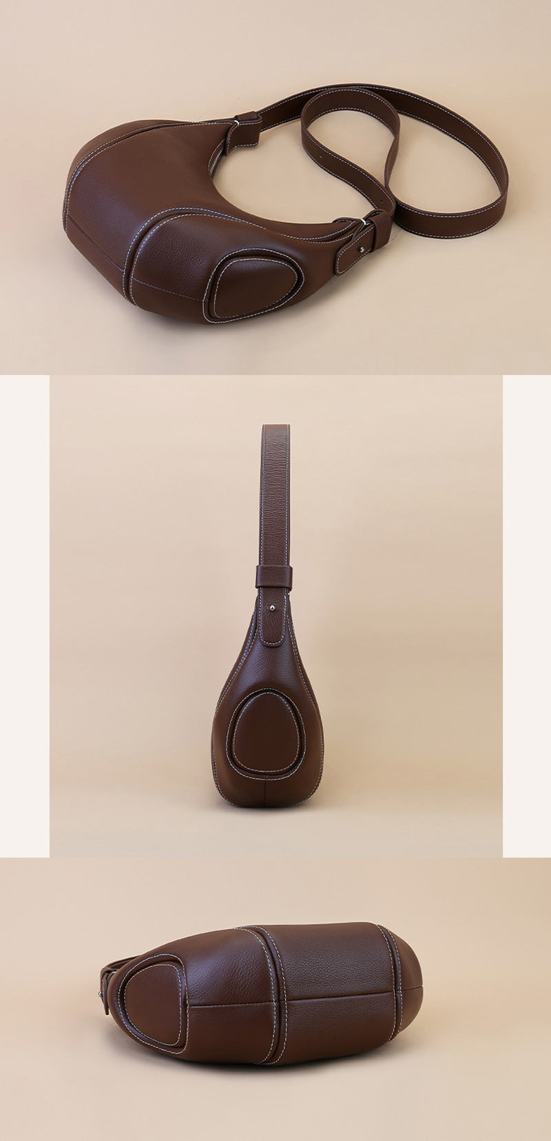 Damen Schultertasche Leder Unterarmtasche Frauen Handtasche Umhängetasche in 4 Farben