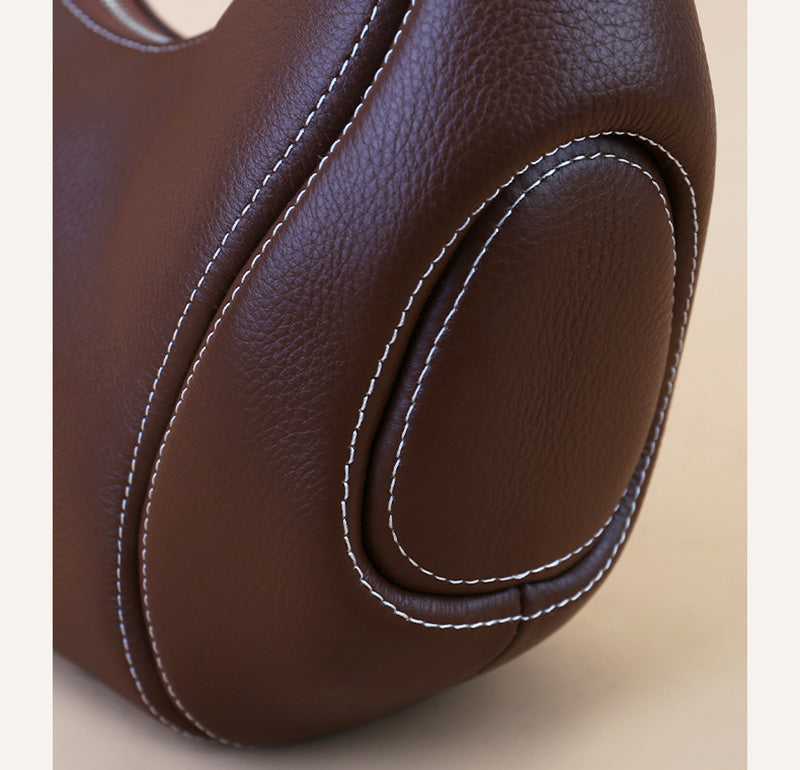 Damen Schultertasche Leder Unterarmtasche Frauen Handtasche Umhängetasche in 4 Farben