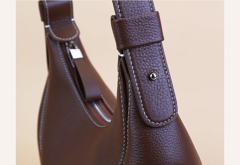 Damen Schultertasche Leder Unterarmtasche Frauen Handtasche Umhängetasche in 4 Farben