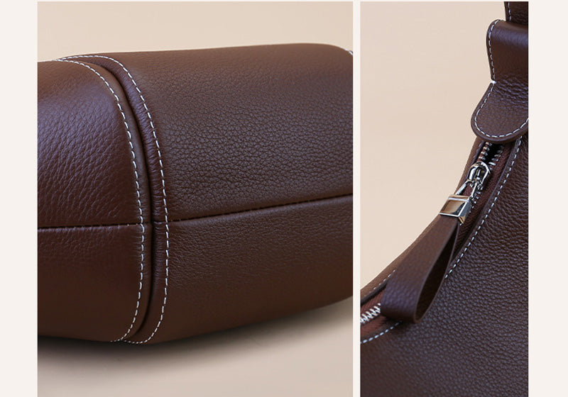 Damen Schultertasche Leder Unterarmtasche Frauen Handtasche Umhängetasche in 4 Farben