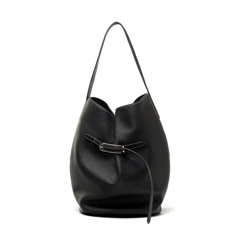 schultertasche damen leder schwarz