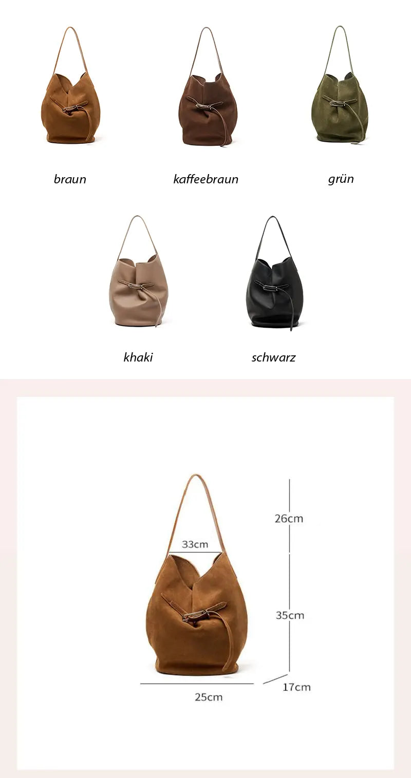 moderne Damen Schultertasche Leder Tote Tasche Eimertasche