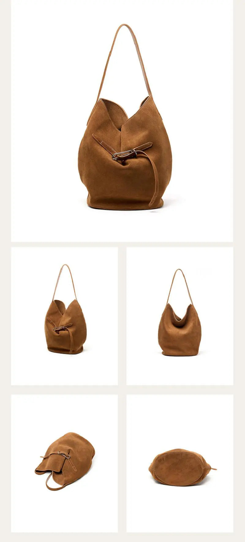 moderne Damen Schultertasche Leder Tote Tasche Eimertasche