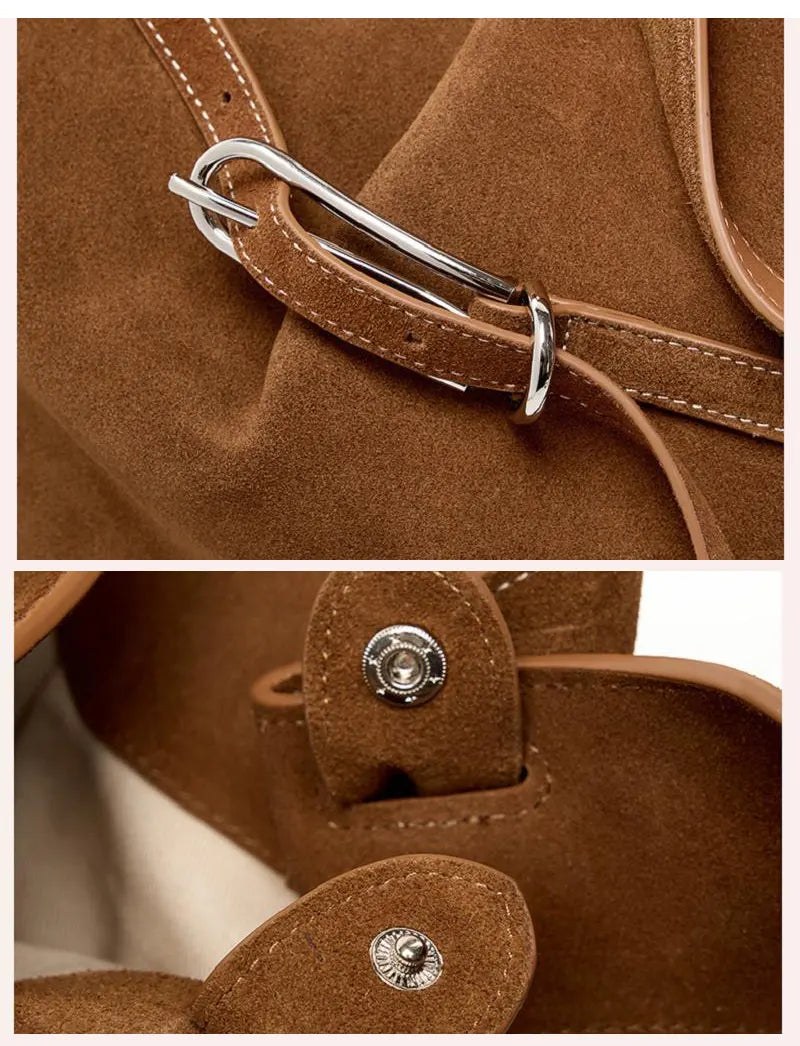 moderne Damen Schultertasche Leder Tote Tasche Eimertasche