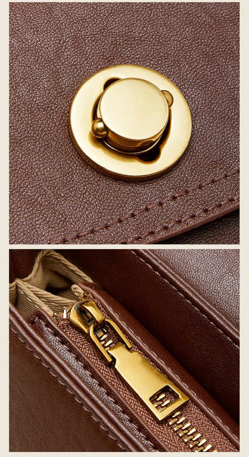 moderne Damen Schultertasche Leder Umhängetasche mit 2 Riemen