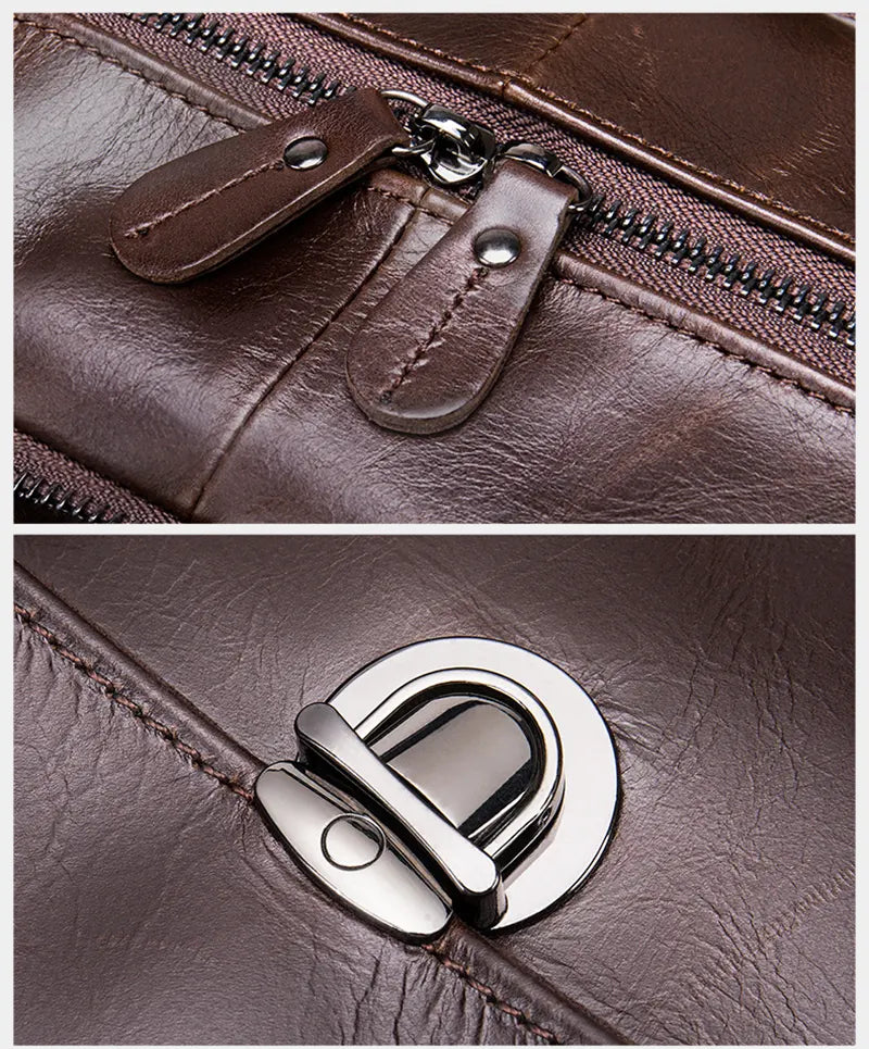 Leder Aktentasche Rucksack kombi Herren große Businesstasche viele Fächer