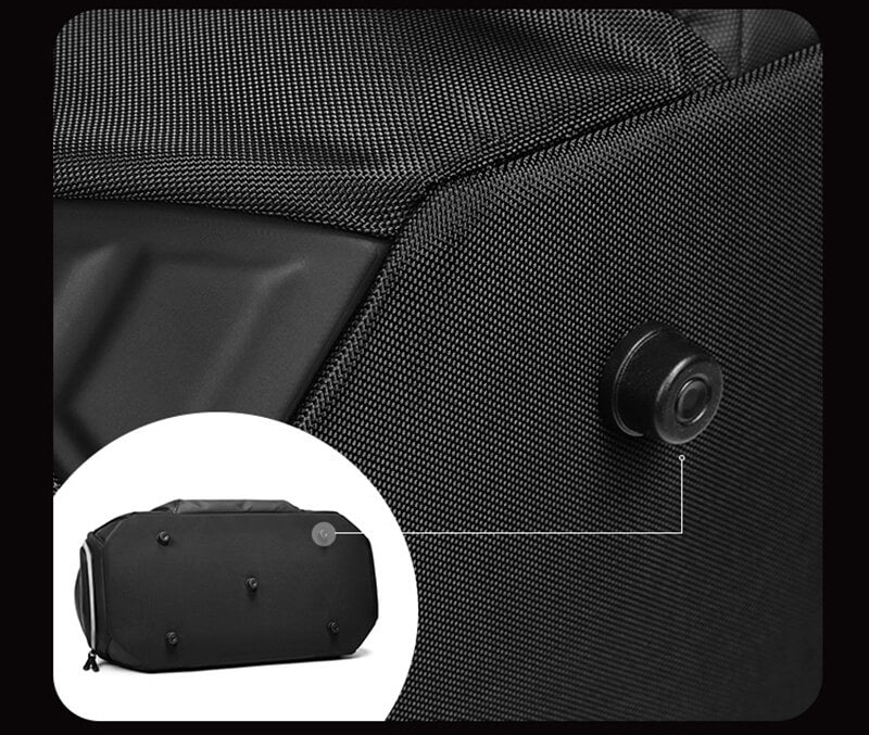 schwarze wasserdichte Reisetasche Herren mit Nassfach und Schuhfach