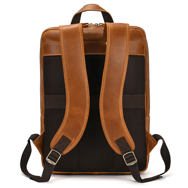 Herren Rucksack Leder großes Fassungsvermögen in 3 Farben mit vielen Fächern Laptopfach