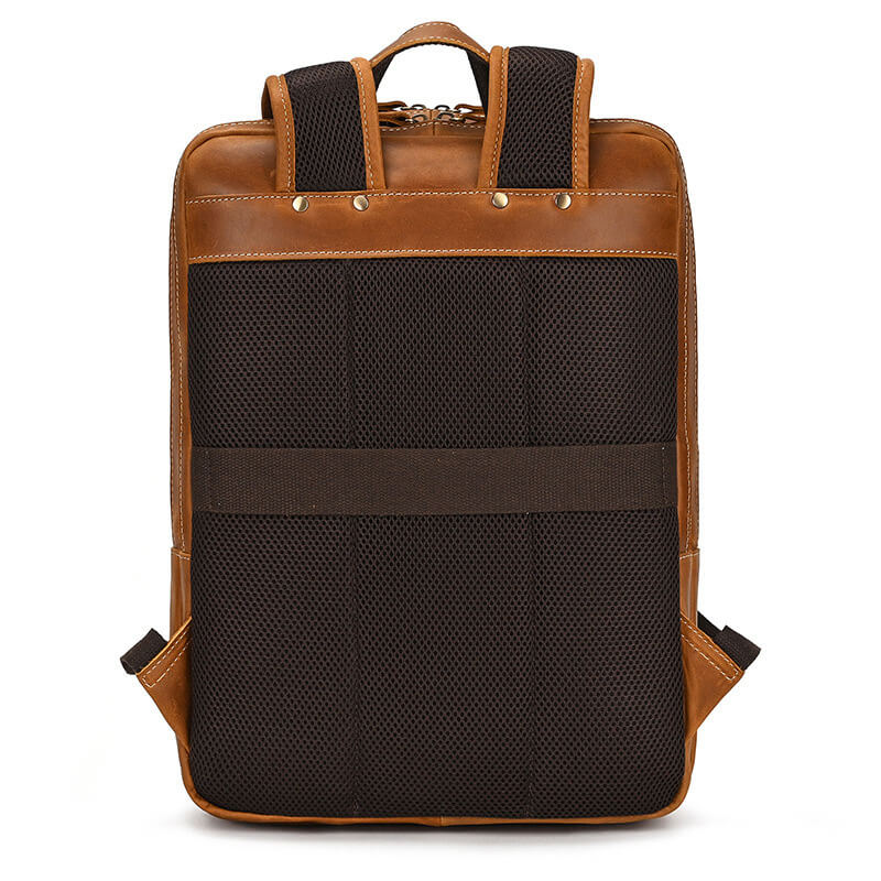 Herren Rucksack Leder großes Fassungsvermögen in 3 Farben mit vielen Fächern Laptopfach