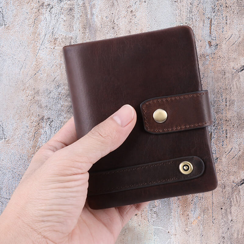kleine Geldbörse Herren Leder Vintage Portemonnaie Männer Brieftasche