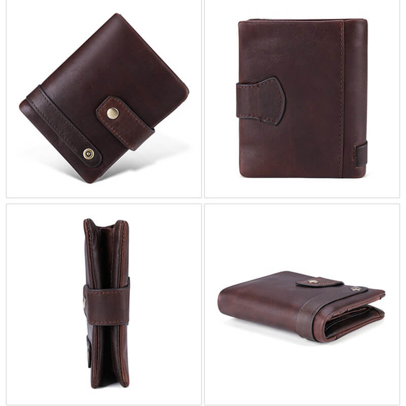 kleine Geldbörse Herren Leder Vintage Portemonnaie Männer Brieftasche