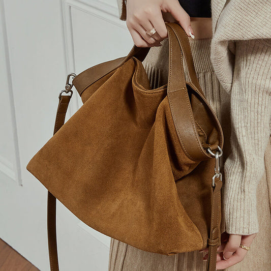 handtasche veloursleder braun