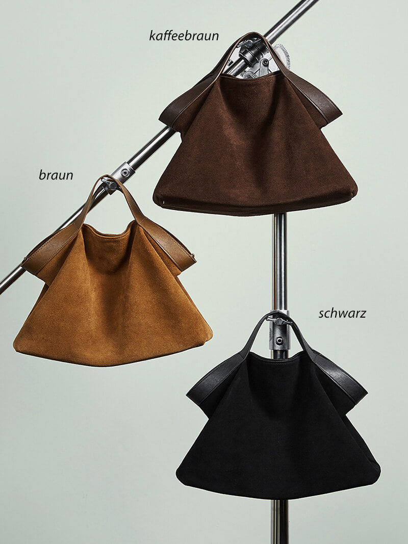 moderne Handtasche Veloursleder Umhängetasche Damen Leder in drei Farben