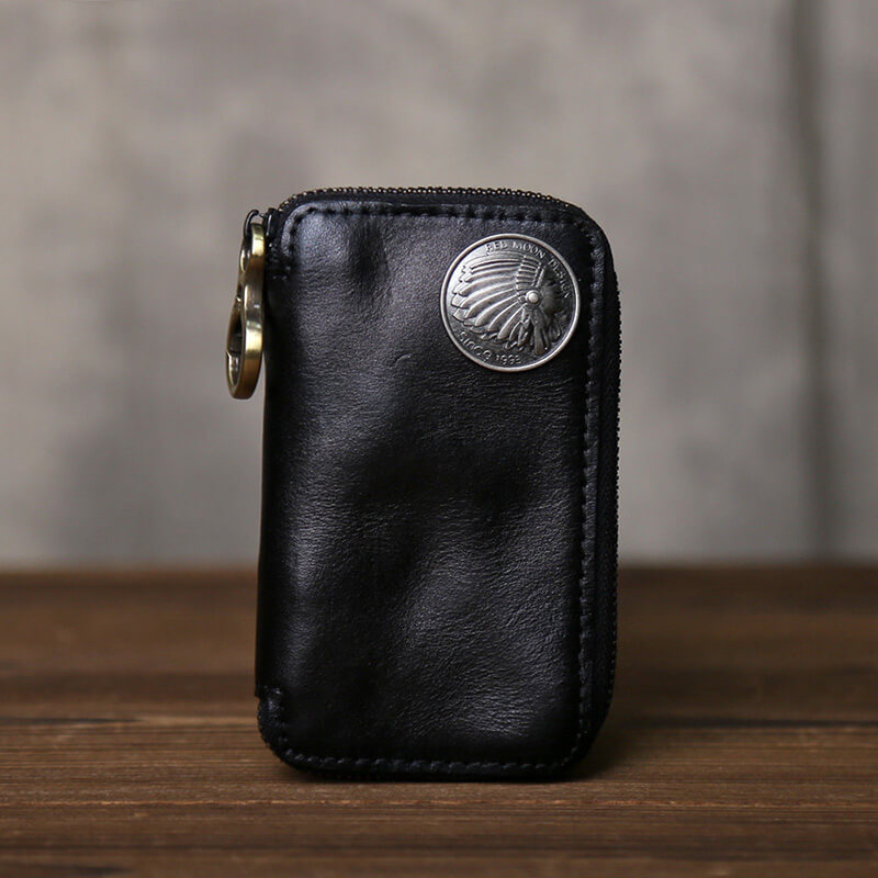 kleine Schlüsseltasche Leder für Damen und Herren Schlüsseletui