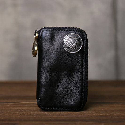 kleine Schlüsseltasche Leder für Damen und Herren Schlüsseletui