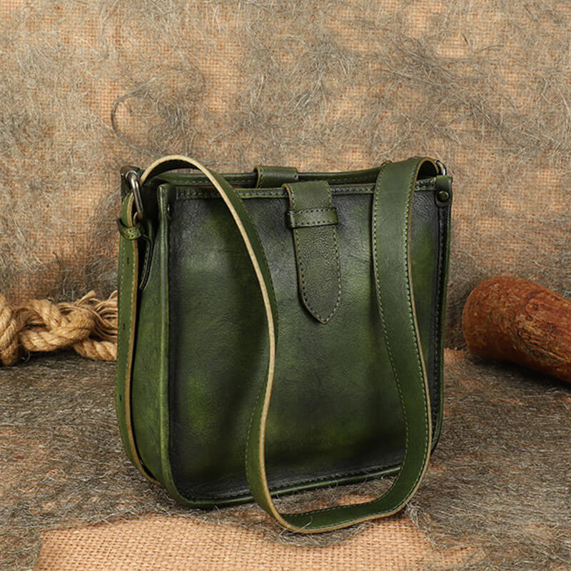 schultertasche damen leder grün