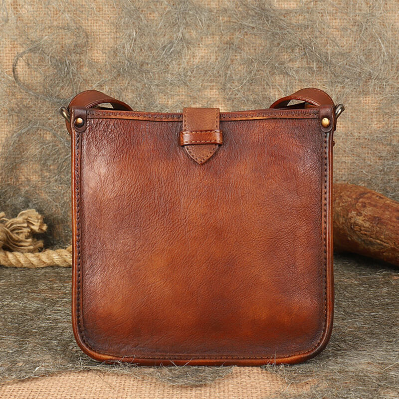 Damen Schultertasche verstellbarer Riemen Echtleder Vintage Umhängetasche in 4 Farben
