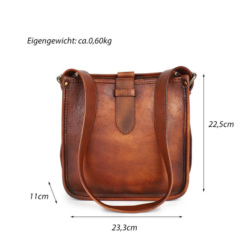 Damen Schultertasche verstellbarer Riemen Echtleder Vintage Umhängetasche in 4 Farben