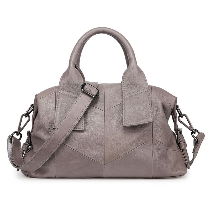 handtasche damen grau leder