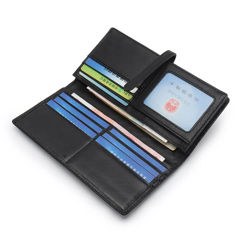 Damen Geldbörse geflochtenes Leder Geldbeutel lang Portemonnaie