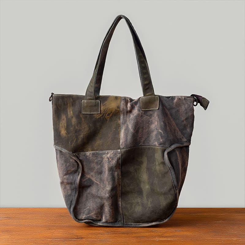 Damen Schultertasche Canvas grau Umhängetasche mit Reißverschluss