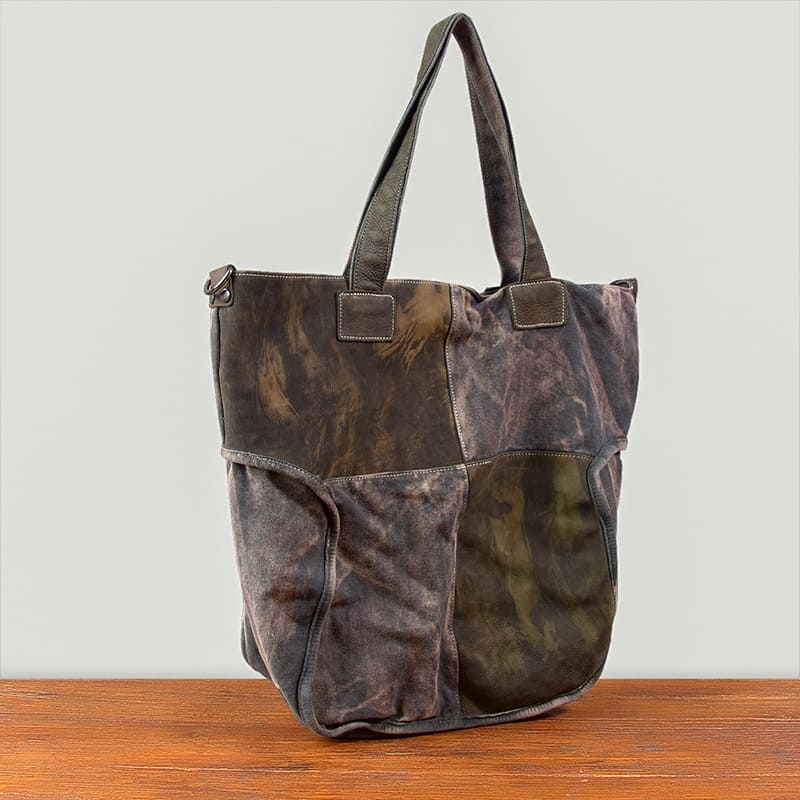 Damen Schultertasche Canvas grau Umhängetasche mit Reißverschluss