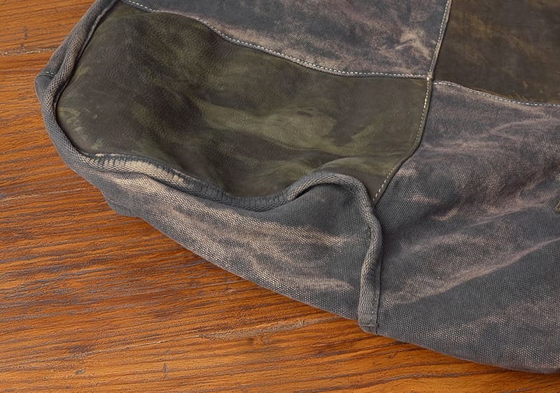 Damen Schultertasche Canvas grau Umhängetasche mit Reißverschluss