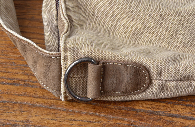 Damen Schultertasche Canvas und Leder Umhängetasche groß