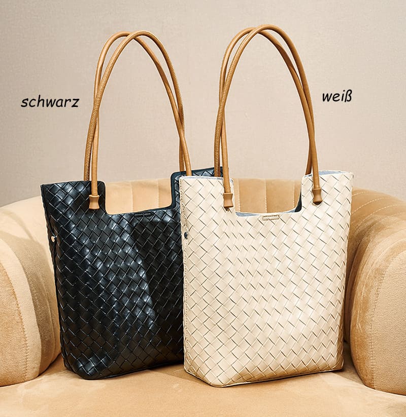 geflochtene tasche leder shopper