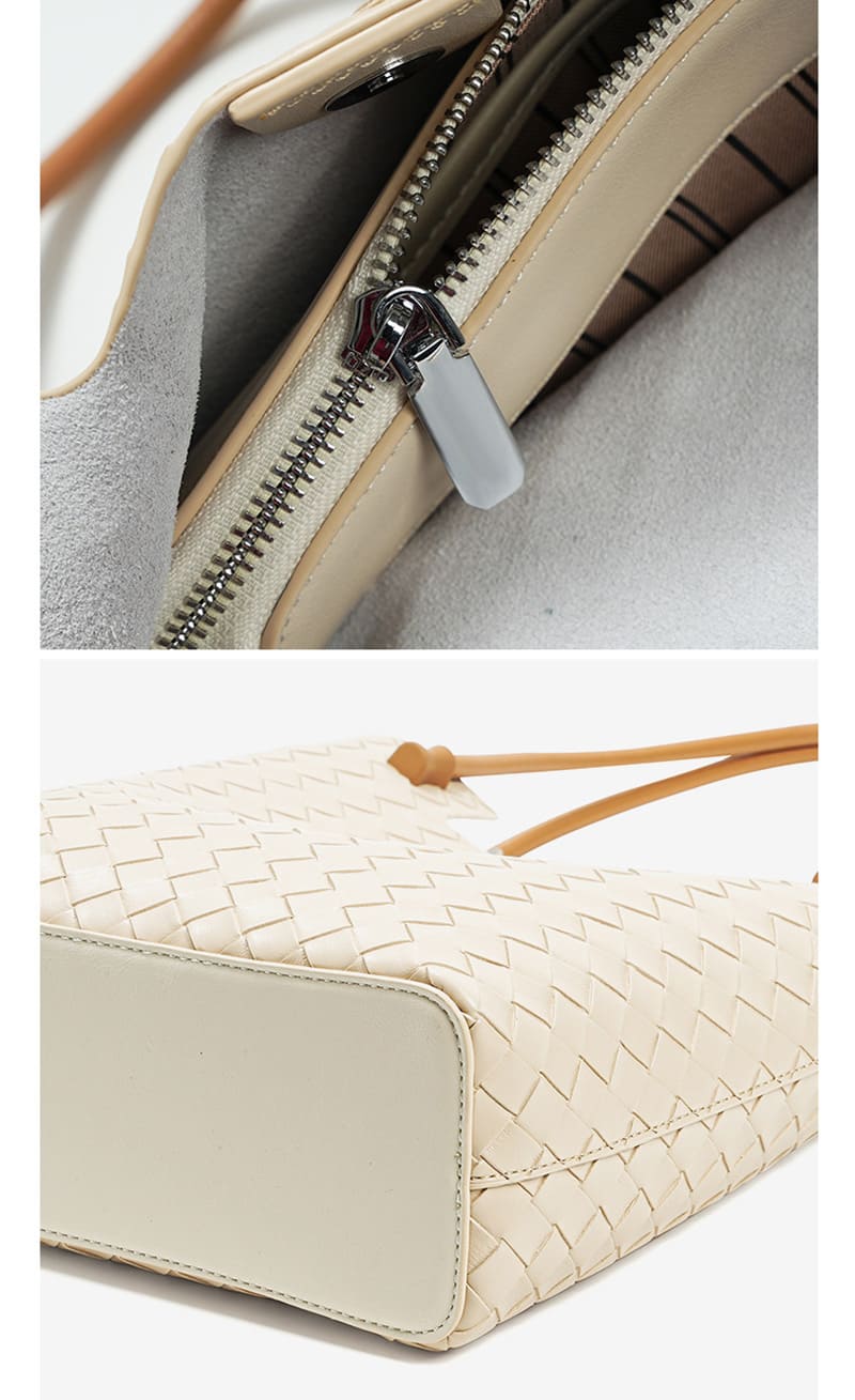 Damen Schultertasche geflochtene Leder große Ledertasche Frauen Shopper