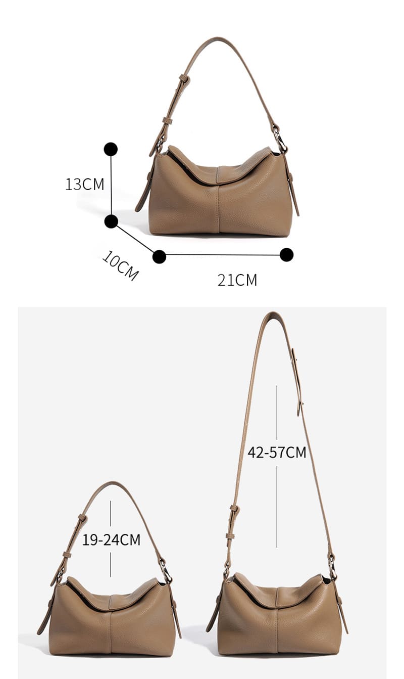 Damen Schultertasche weiches Leder Umhängetasche Unterarmtasche modern 4 Farben