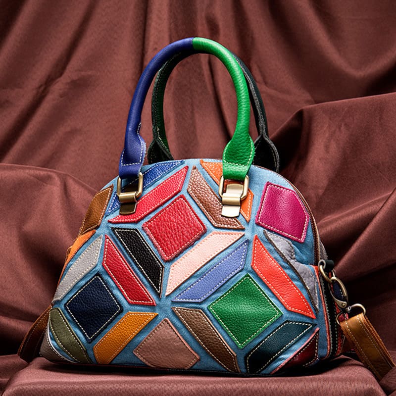 bunte handtasche leder