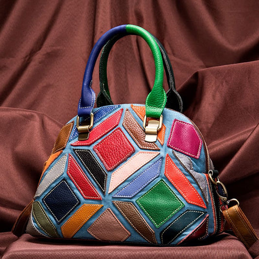 bunte handtasche leder