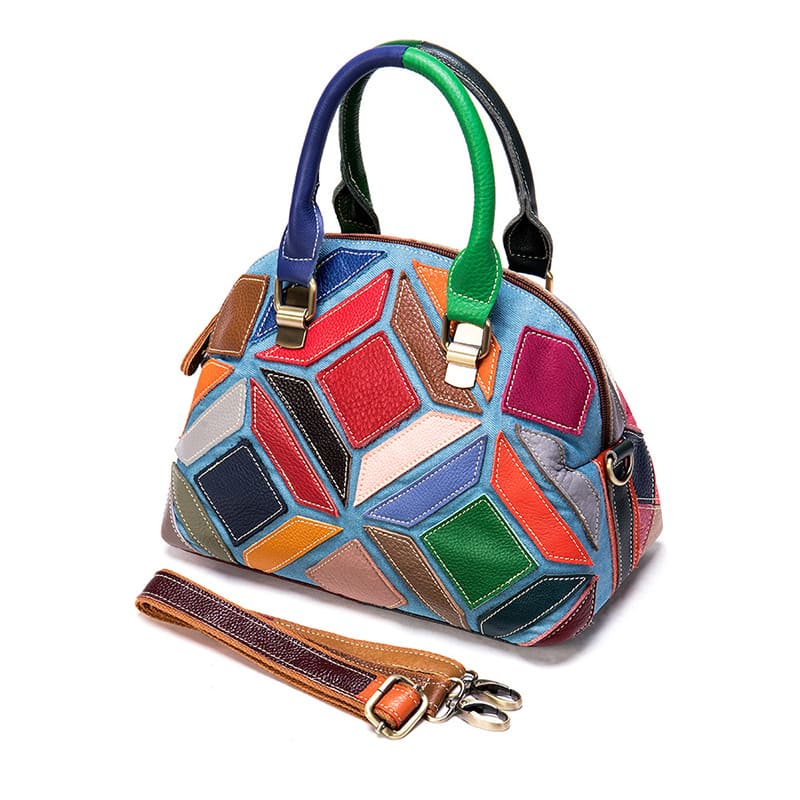 handtasche leder bunt